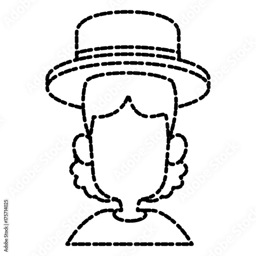 Woman with hat icon vector illustration graphic design