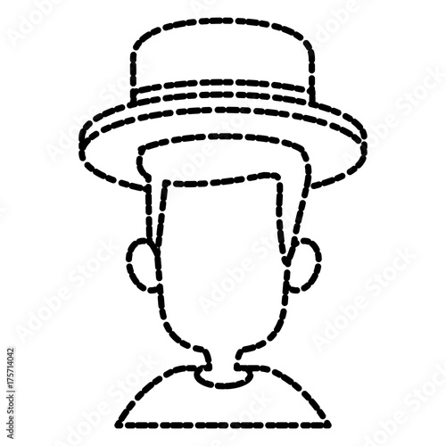 Man with hat icon vector illustration graphic design