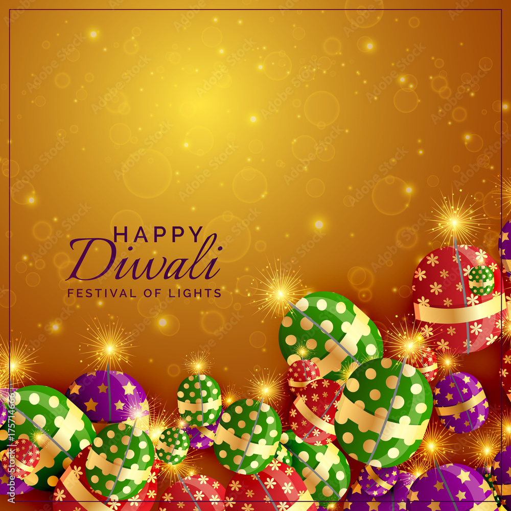 diwali crackers background with shiny sparkles Stock Vector | Adobe Stock