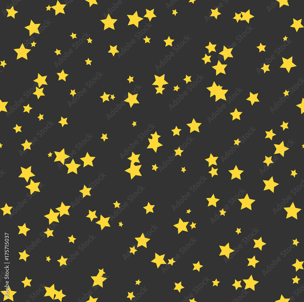 Nice cartoon star pattern with different stars icons on dark background Nice cartoon star pattern with different stars icons on dark background