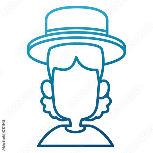Woman with hat icon vector illustration graphic design