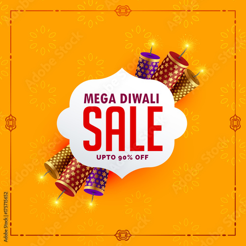 festival sale background with diwali crackers
