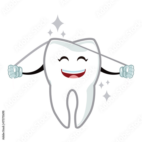 Cute tooth cartoon icon vector illustration graphic design