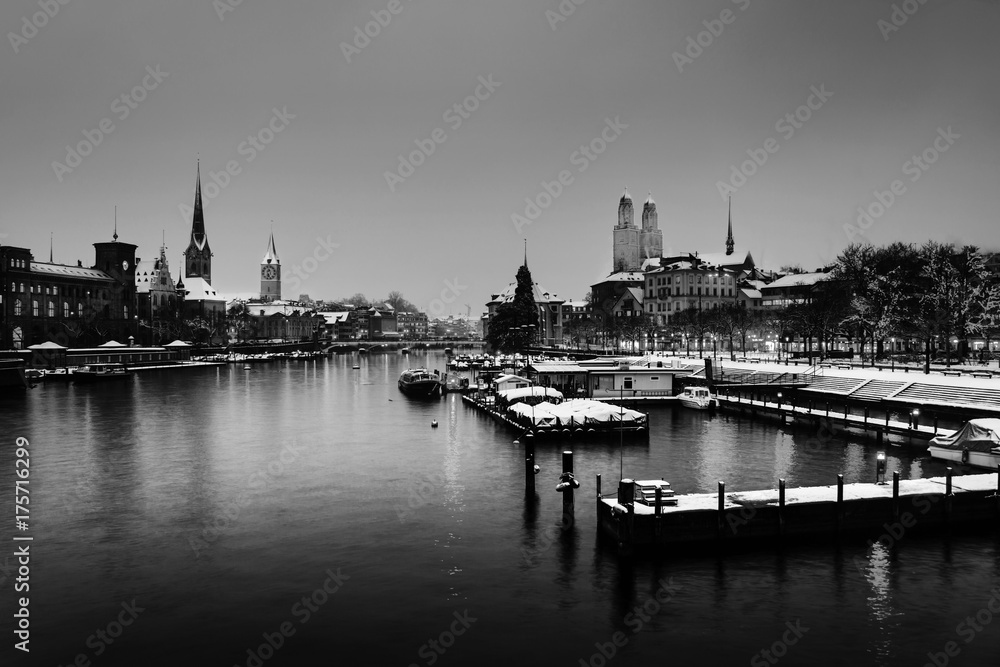Zurich, Switzerland old town, situated on the Limmat river