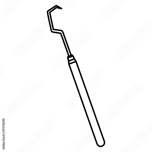 Dental probe tool icon vector illustration graphic design