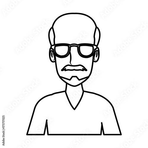Man face with glasses cartoon icon vector illustration graphic design