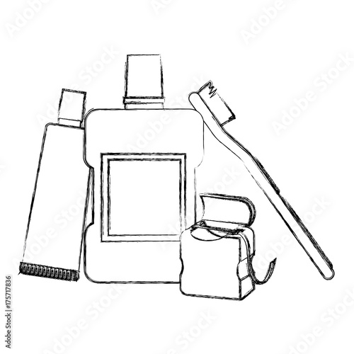 Dental hygiene products icon vector illustration graphic design