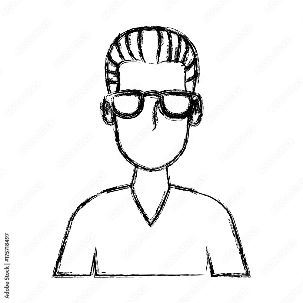 Man face cartoon with glasses icon vector illustration graphic design Man face cartoon with glasses icon vector illustration graphic design