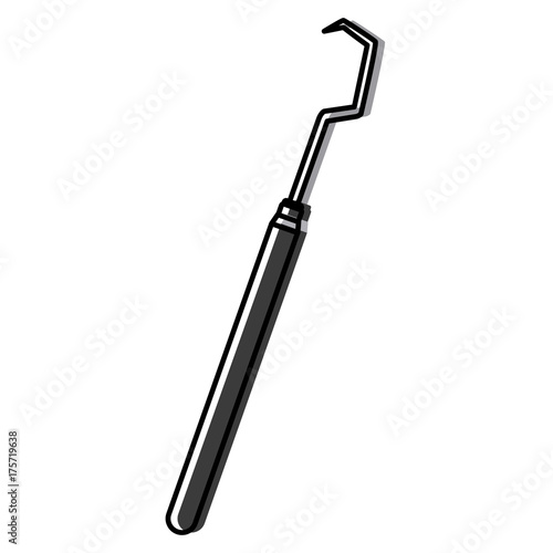 Dental probe tool icon vector illustration graphic design