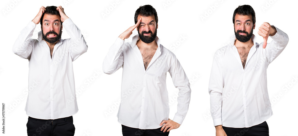 Frustrated handsome man with beard Frustrated handsome man with beard