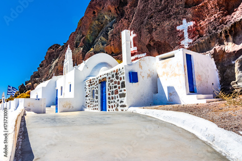 Church near Red beach, Akrotiri, Santorini, Cyclades Islands - S photo