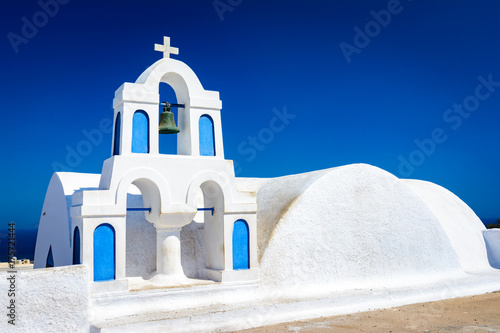 Church bells on a Greek Orthodox Church, Oia, Santorini, Greece,