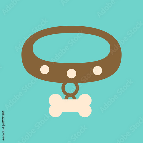 flat icon on background dog collar