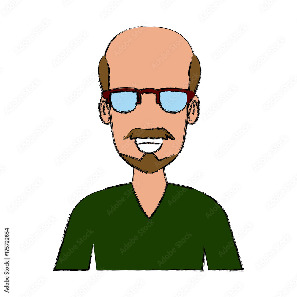 Man face with glasses cartoon icon vector illustration graphic design Man face with glasses cartoon icon vector illustration graphic design