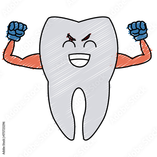 Cute tooth cartoon icon vector illustration graphic design