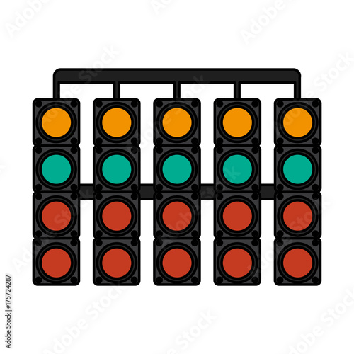 start line lights car racing related icon image vector illustration design 