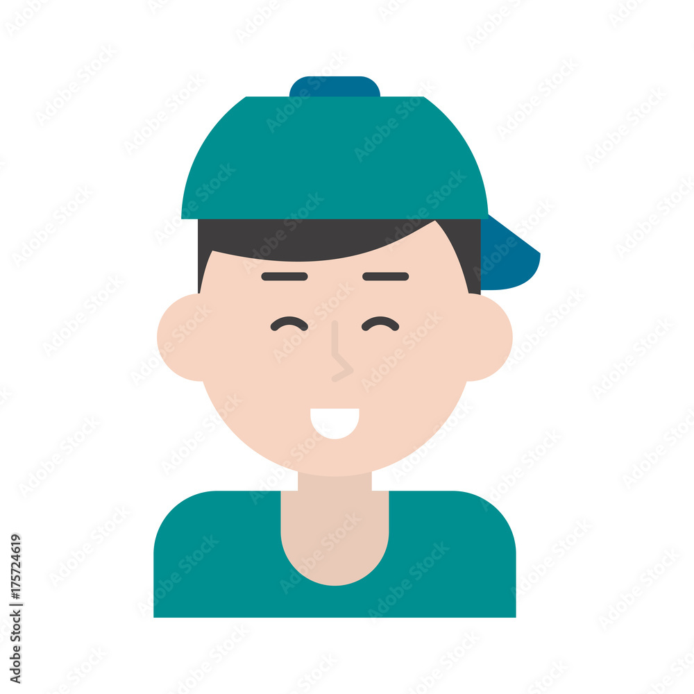 happy boy with hat or cap icon image vector illustration design happy boy with hat or cap icon image vector illustration design