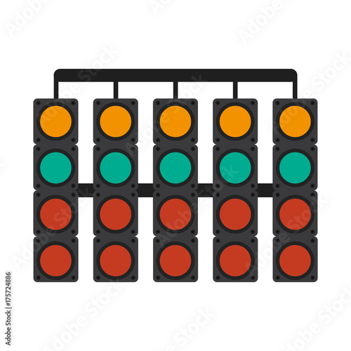 start line lights car racing related icon image vector illustration design 