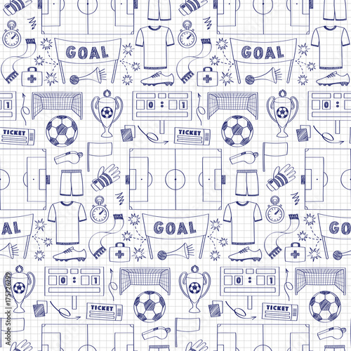 Football Dodle Seamless Pattern