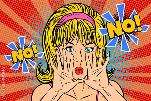 No pop art retro vintage blonde woman