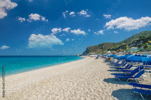 Fototapeta Naklejka Na Ścianę i Meble -  Kathisma Beach, Lefkada Island, Greece. Kathisma Beach is one of the best beaches in Lefkada Island in Ionian Sea