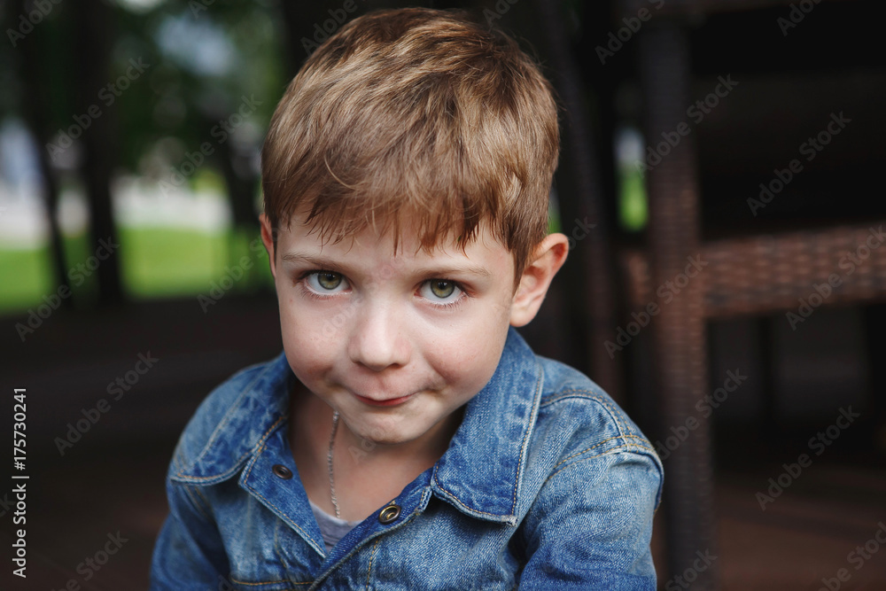 Portrait of a beautiful boy close up in the Park. Portrait of a beautiful boy close up in the Park.