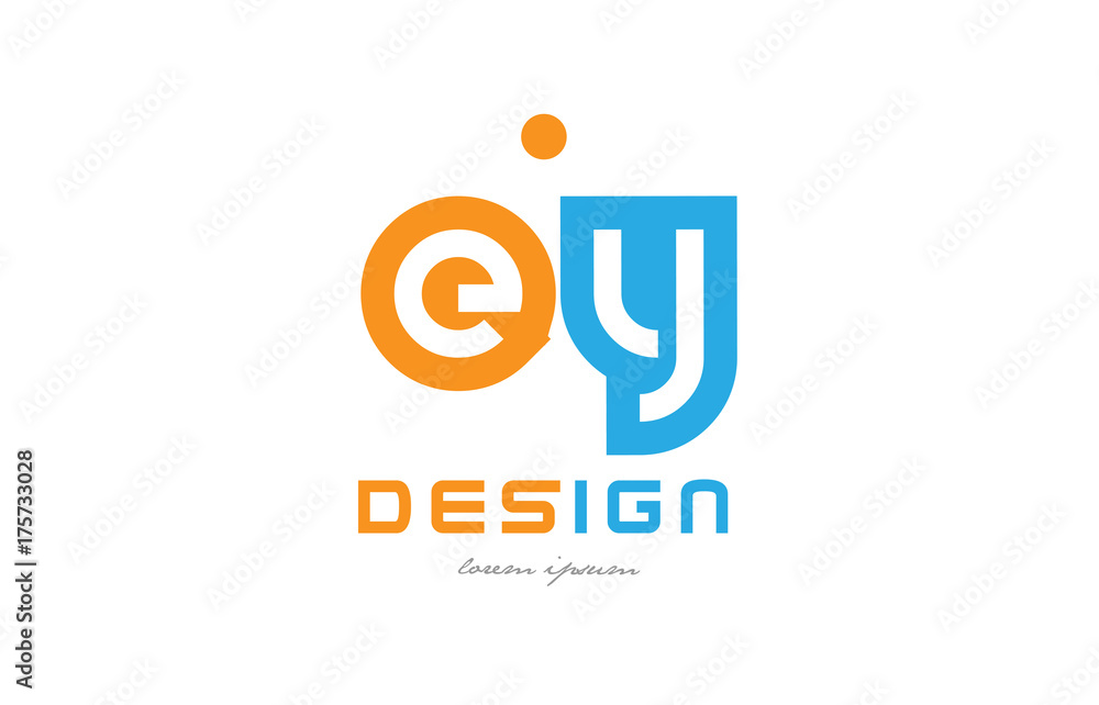 ey e y orange blue alphabet letter logo combination ey e y orange blue alphabet letter logo combination
