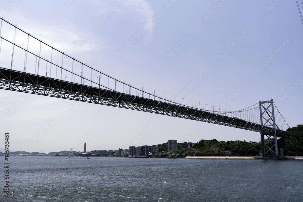 Fototapeta premium Cieśnina Kanmon i Most Kanmon