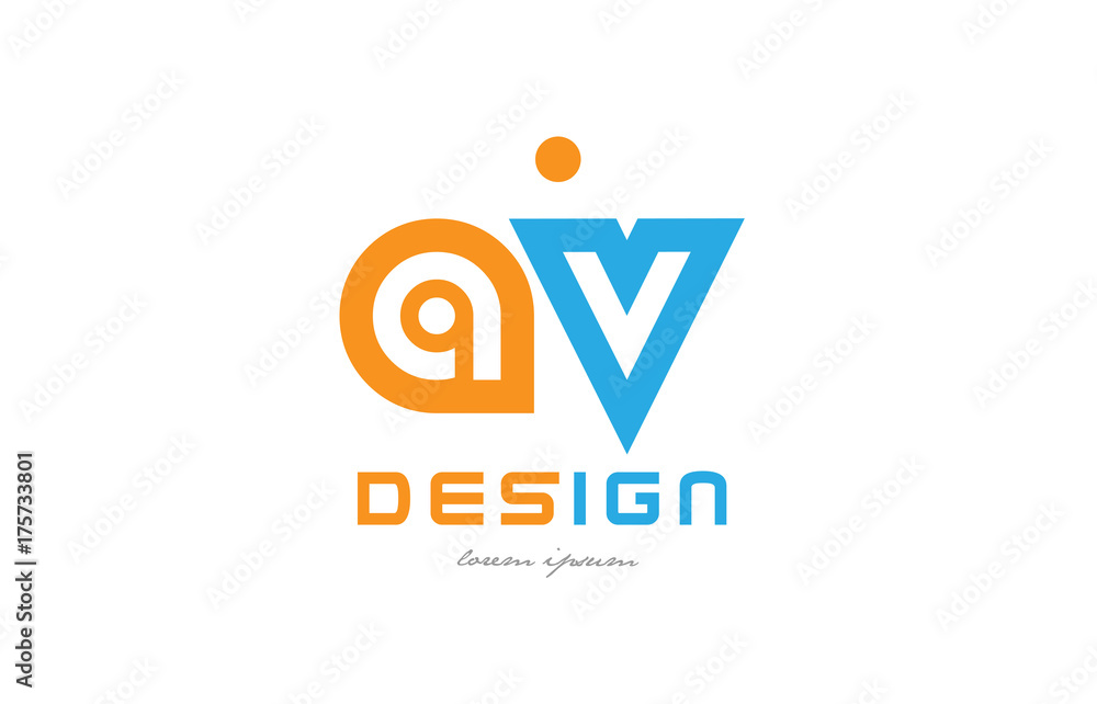 av a v orange blue alphabet letter logo combination av a v orange blue alphabet letter logo combination