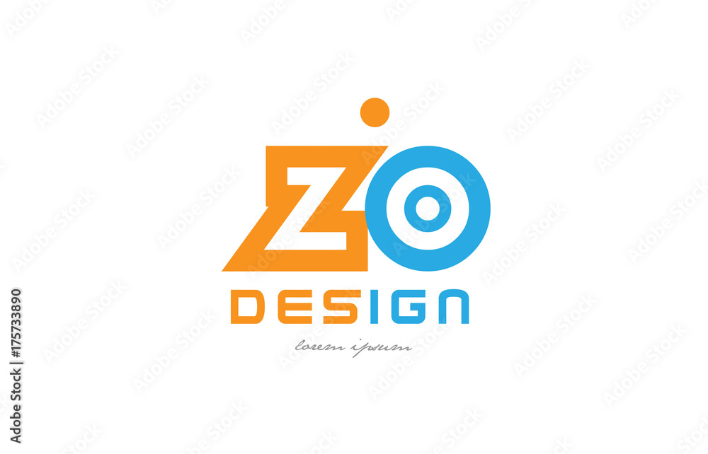 zo z o orange blue alphabet letter logo combination zo z o orange blue alphabet letter logo combination