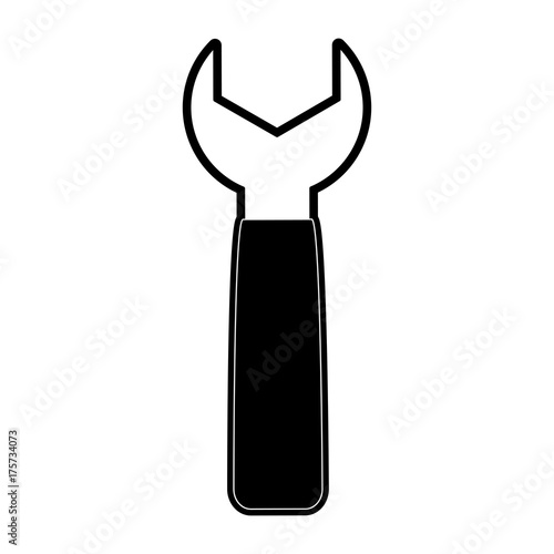 wrench spanner tool icon image vector illustration design black and white