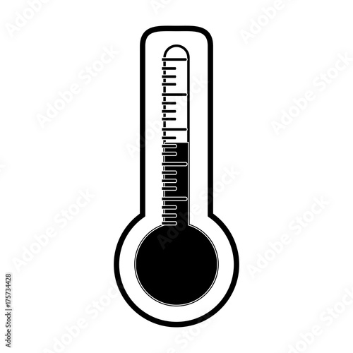 thermometer temperature icon image vector illustration design black and white