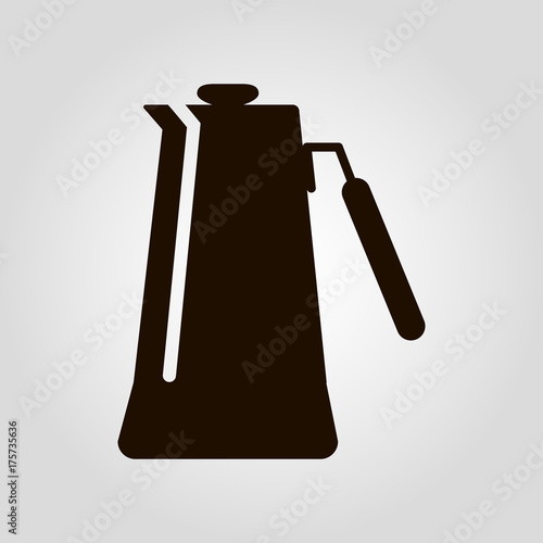 Coffee or tea kettle isolated flat vector icon