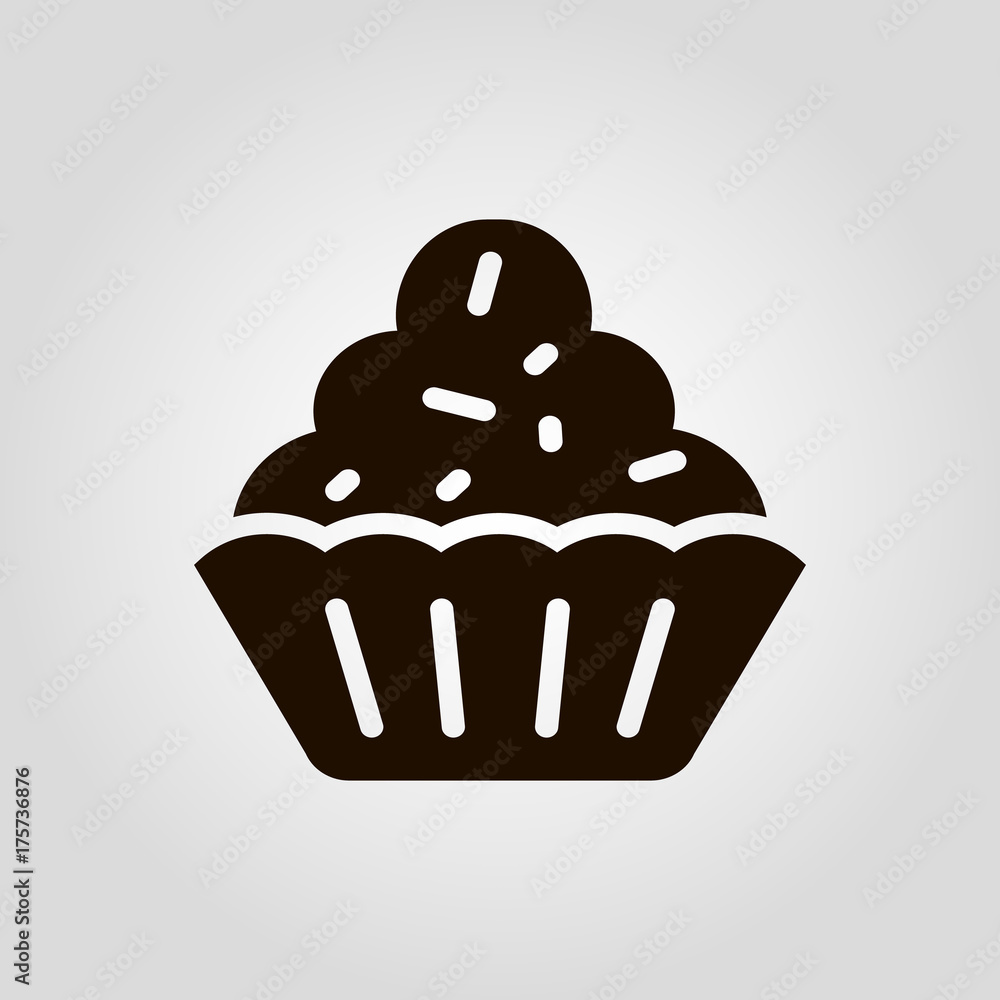 Cake, cupcake or muffin isolated flat vector icon Cake, cupcake or muffin isolated flat vector icon