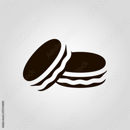 Biscuit or cookie isolated flat vector icon