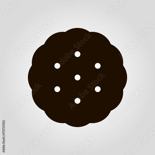 Biscuit or cookie isolated flat vector icon