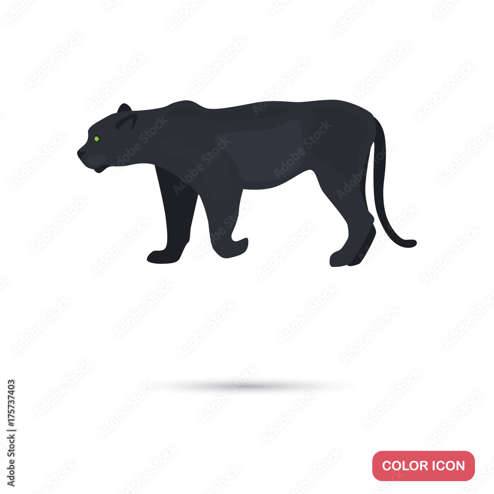 Obraz premium Panther color flat icon for web and mobile design
