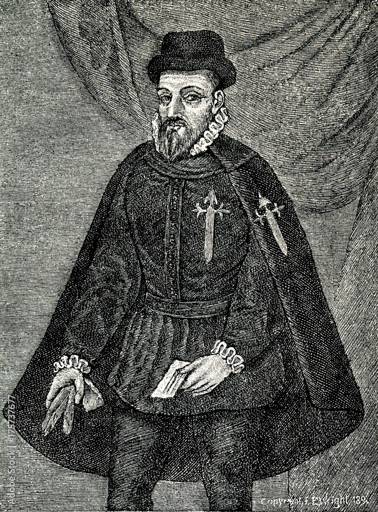 Naklejka premium Francisco Pizarro, Spanish conquistador (from Spamers Illustrierte Weltgeschichte, 1894, 5[1], 97)