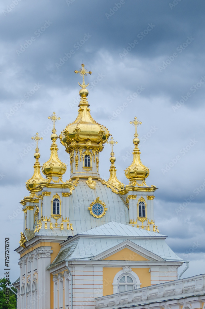 Golden domes of the European church of the 18th century