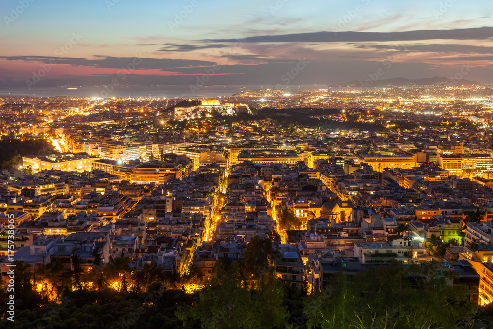 Obraz premium Athens aerial panoramic view