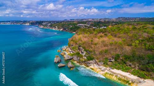 Aerial view of Padang - Padang beach. Bali, Indonesia.