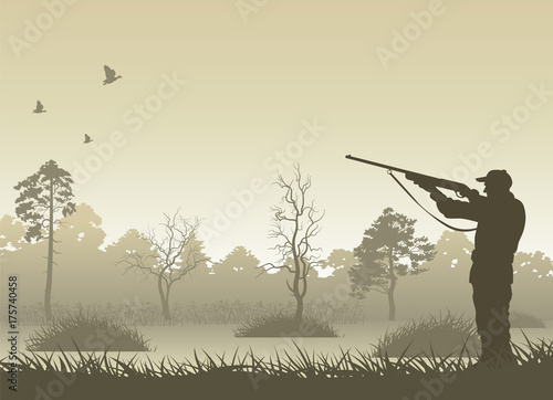 Vector image of a hunter