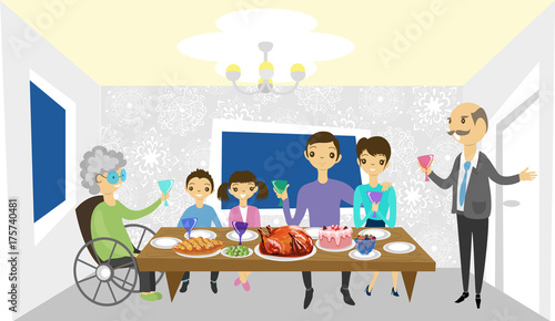 family at the holiday table