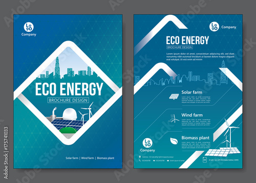 Eco energy brochure design. Vector illustration