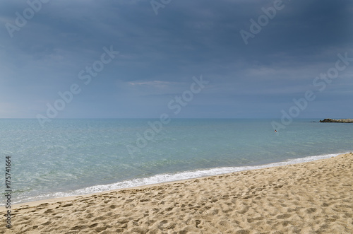 Summer vacation on bulgarian sea - morning on the beach