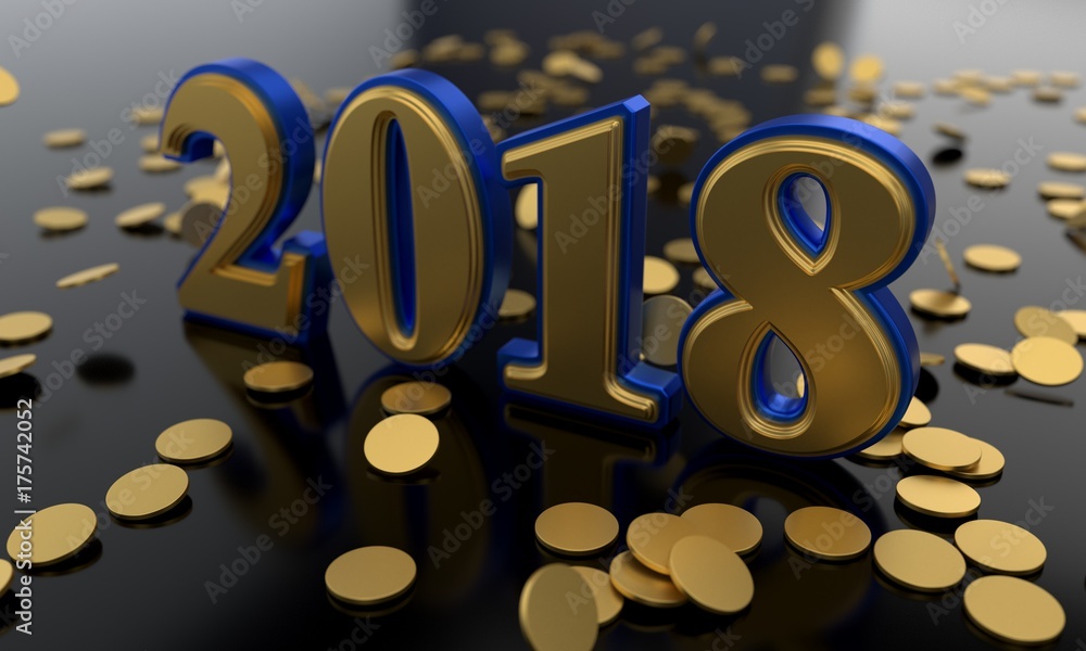 Lucrative new year background study, 3d rendering Lucrative new year background study, 3d rendering