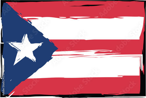 Obraz na płótnie Grunge PUERTO RICO flag or banner