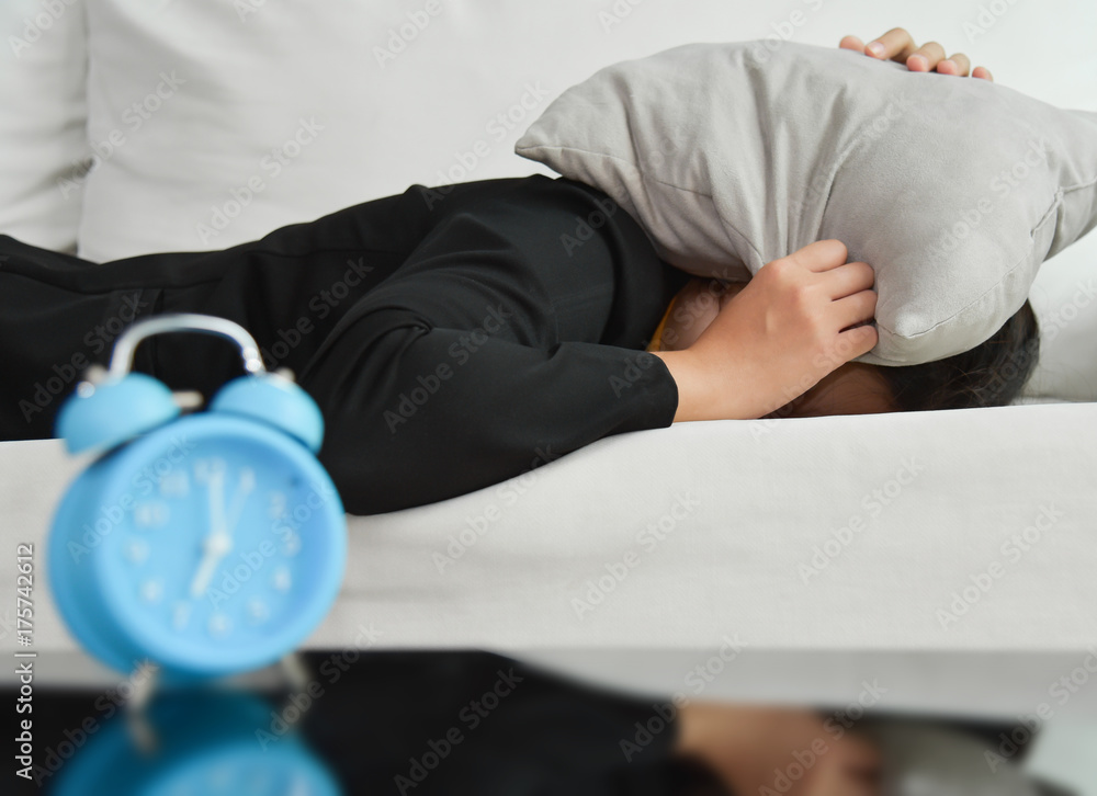 Fototapeta premium Sleepy Asian Business woman.