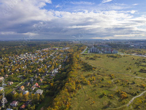 Aerial view of City Tallinn, Estonia photo