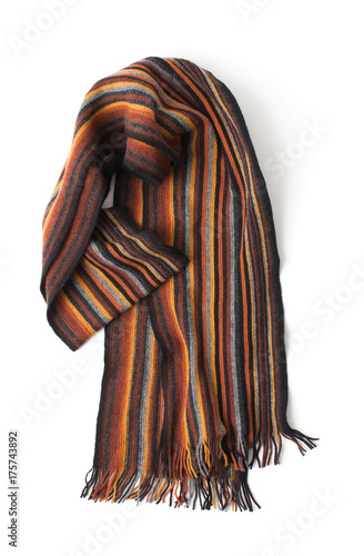 Men's scarf striped on a white background